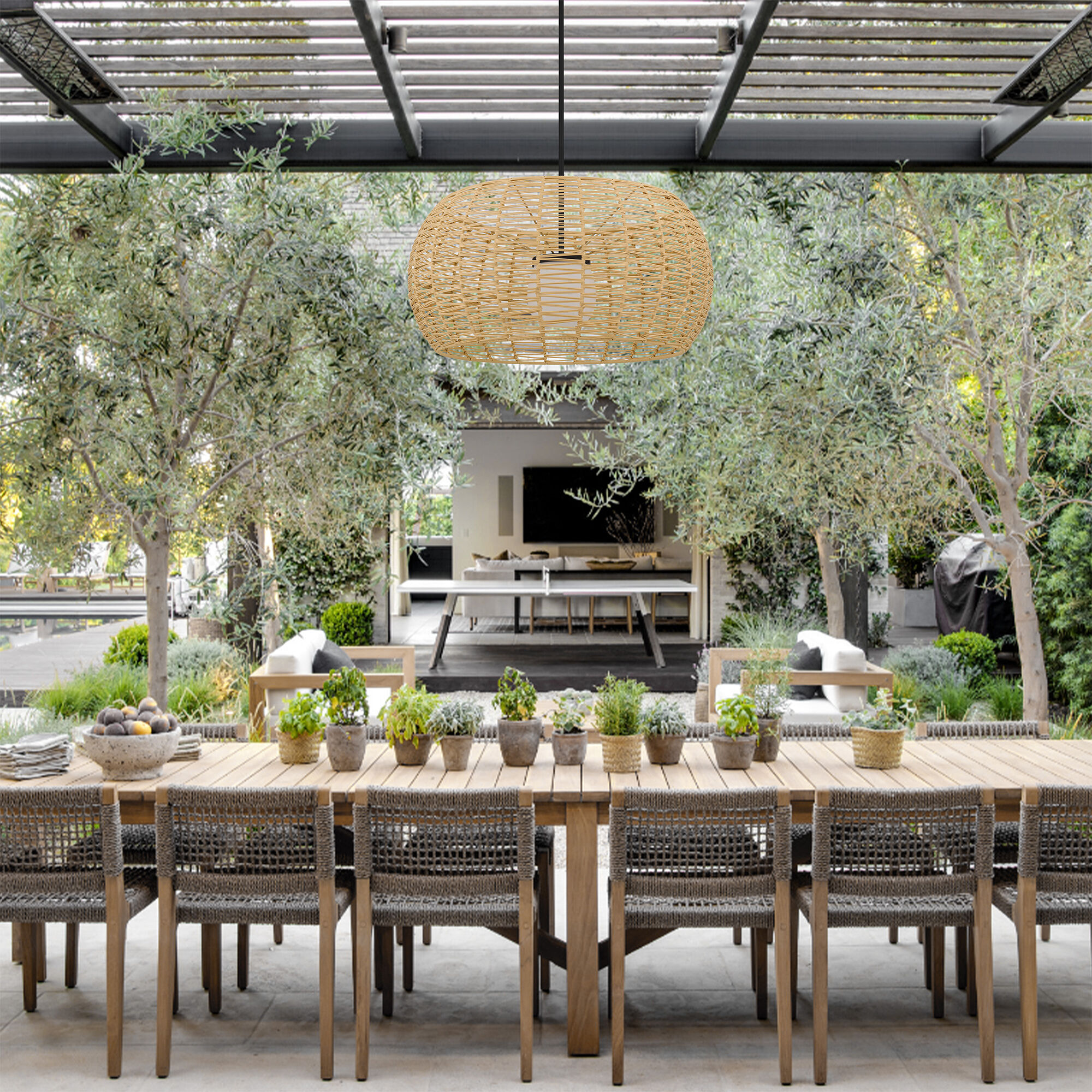 Aruba LED 32 inch Sand Black Outdoor Pendant